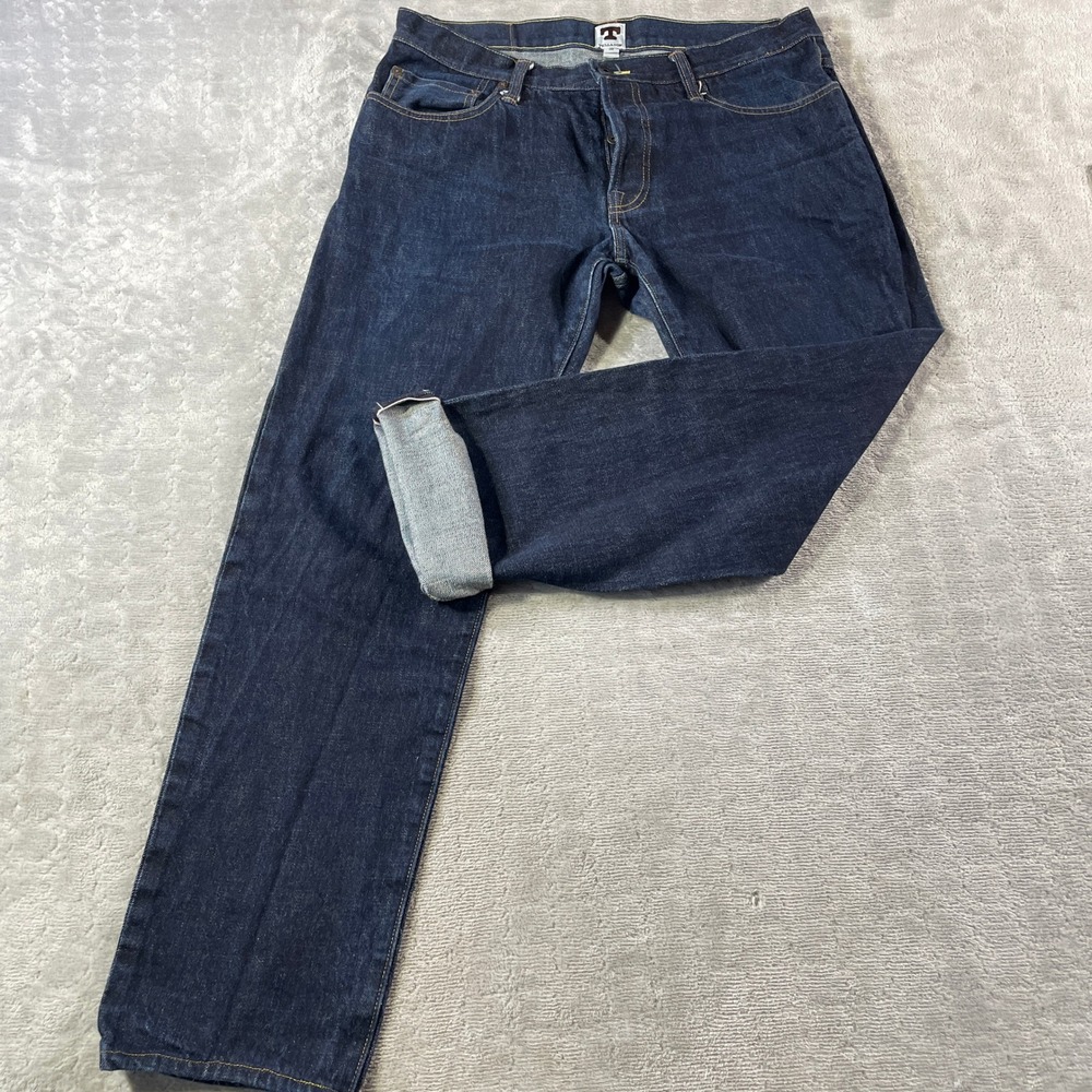 Tellason Raw Selvedge Jeans Mens 36 Dark Indigo White Oak Cone Denim USA